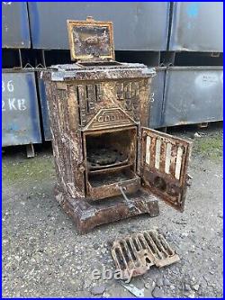 Vintage Antique GODIN french stove wood Log Burner Fire Enamel Multifuel