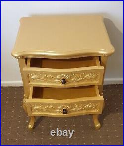 Vintage/Antique Gold French Louis style bedside table Restored To Their Glory