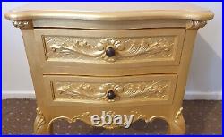Vintage/Antique Gold French Louis style bedside table Restored To Their Glory