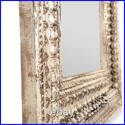 Vintage Antique Gold Gesso Wood Ornate Rectangl Mirror Wall Decor Free Shipping
