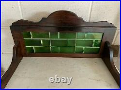 Vintage Antique Green Tile Marble Washstand Hall Stand Table Cupboard & Drawer