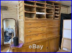 Vintage Antique Large Haberdashery Cupboard Shop Fitting Display Cabinet