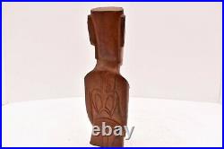Vintage Antique Moai Rapa Nui Easter Island Carved Wood Statue Figure Totem 8.5