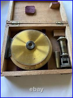 Vintage Antique Nautical Travel Compass In Wood Box
