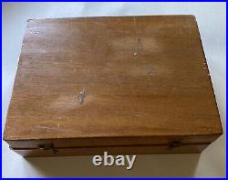 Vintage Antique Nautical Travel Compass In Wood Box