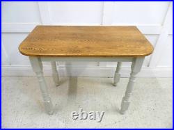 Vintage Antique Oak Painted D shaped top Table Consule Hall Table or desk