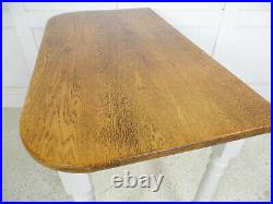 Vintage Antique Oak Painted D shaped top Table Consule Hall Table or desk