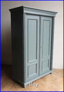 Vintage Antique Painted Larder Linen Press Cupboard Armoire Cabinet
