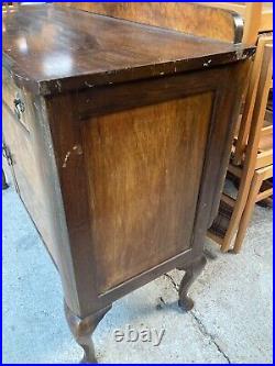 Vintage Antique Sideboard Cabinet Cupboard with Drawers Queen Anne Legs