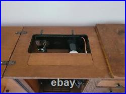 Vintage Antique Singer Sewing Machine Wood Cabinet Cupboard Mid Century 40s 50s