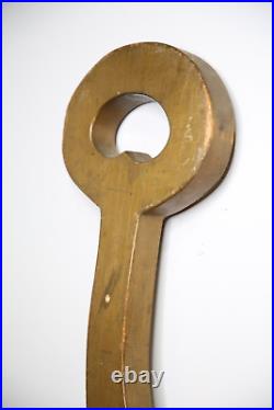Vintage Antique Skeleton Key Wood Trade Sign Gold Gilt Paint locksmith tool sign