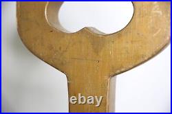 Vintage Antique Skeleton Key Wood Trade Sign Gold Gilt Paint locksmith tool sign