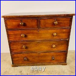 Vintage Antique Solid Wood Chest Of Drawers
