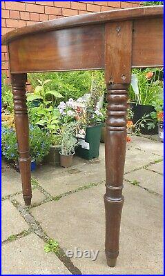 Vintage Antique Solid Wood Half Moon Hall Console Table great upcycle project