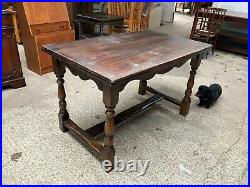Vintage Antique Stanley Wood of Olney Brown Rectangular Extending Dining Table