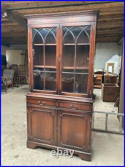 Vintage Antique Style Brown Wooden Sideboard Cupboard Display Cabinet Lockable