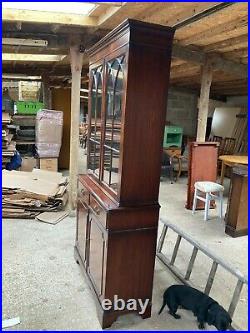 Vintage Antique Style Brown Wooden Sideboard Cupboard Display Cabinet Lockable