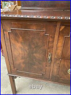 Vintage Antique Style Brown Wooden Sideboard with Drawers & Cupboards