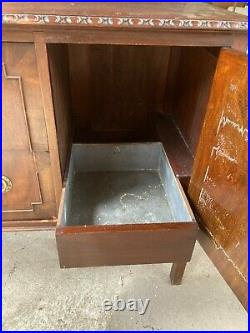 Vintage Antique Style Brown Wooden Sideboard with Drawers & Cupboards