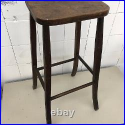 Vintage Antique Tall Wooden Stool