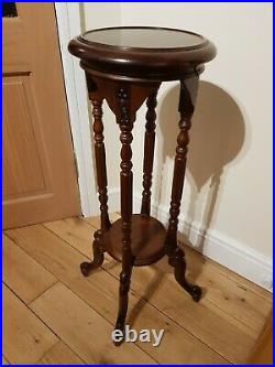 Vintage Antique Two Tier Mahogany Plant Stand Caved turned Legs. Great detail
