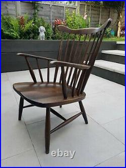 Vintage Antique Windsor Wooden Armchair Chair Accent Occasional