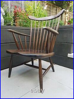 Vintage Antique Windsor Wooden Armchair Chair Accent Occasional
