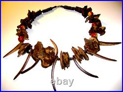 Vintage Antique Wood African Safari Ritual Necklace 35 length Hand Carved