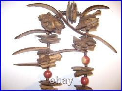 Vintage Antique Wood African Safari Ritual Necklace 35 length Hand Carved