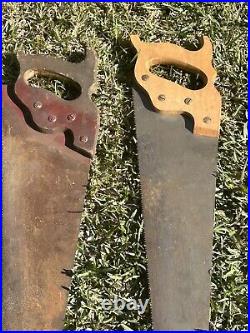 Vintage/Antique Wood Hand Saws Lot of 4 Disston Warranted Superior Unknown