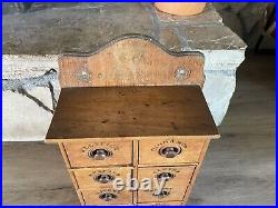 Vintage Antique Wood Spice Cabinet Organizer Cottage Rustic