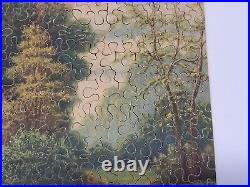 Vintage Antique Wood Wooden Jigsaw Puzzle Cottage Dog Garden Woods Landscape Art