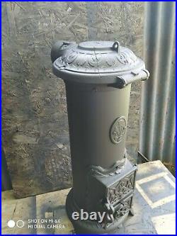 Vintage Antique Wood burning stove 5kW Cylindrical stove wood Log Burner
