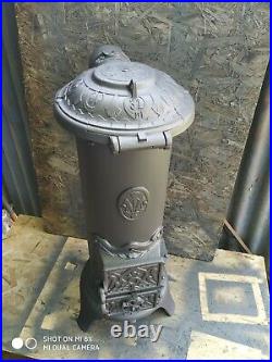 Vintage Antique Wood burning stove 5kW Cylindrical stove wood Log Burner