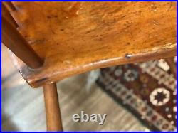 Vintage Antique Wooden Chair Primitive Wooden Comb Back Wood Carved Seat