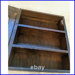 Vintage Antique wood wooden herbs and spices glass door cabinet