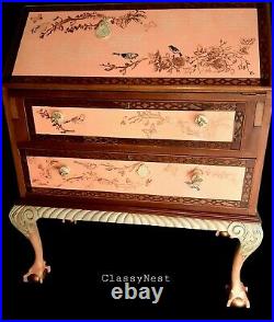 Vintage Antique writing desk bureau. Hand painted upcycled French Country style