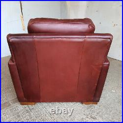 Vintage, Art Deco, style, brown, leather, arm chair, club chair, chair, wood feet