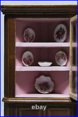 Vintage Artisan Dollhouse Miniature Wood Corner Cabinet Antique Style Scale 112
