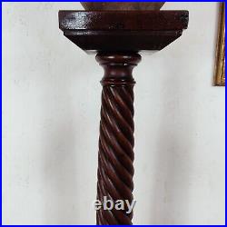 Vintage Barley Twist Rope Effect Tall Solid Wood Plant Stand Jardiniere 110 cm