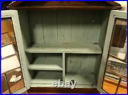Vintage Bijou Solid Walnut Glazed Wall Cabinet C1930