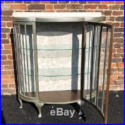 Vintage Bow Fronted Display / Cocktail Cabinet