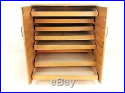 Vintage British Made Beech Plan Chest of Drawers Cupboard Artists Haberdashery