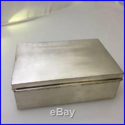 Vintage Cartier Sterling Silver Wood Cigarette Case Treasure Box 5.2x 3.6 x 1.8