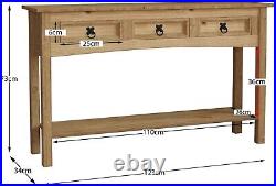 Vintage Console Table Rustic Sideboard Antique Solid Wood Hallway Storage Unit