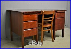 Vintage Desk and Chair Deep Drawers Wood and Veneer Delivery Available