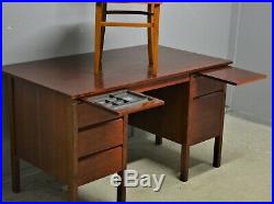 Vintage Desk and Chair Deep Drawers Wood and Veneer Delivery Available