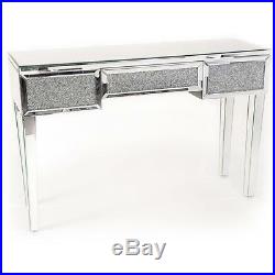 Vintage Dressing Table Venetian Mirrored Furniture Antique silver Glass Drawers
