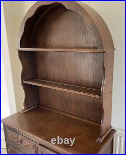Vintage Ercol Dark Wood Welsh Dresser Sideboard Cabinet Oak