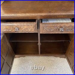 Vintage Ercol Dark Wood Welsh Dresser Sideboard Cabinet Oak